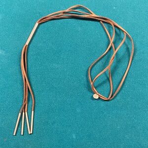 Adjustable Plunder Brown Leather Necklace with Silver accents